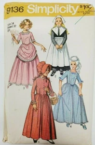Simplicity 9036 Miss Girl Puritan Centennial 18 &19 th Costume Sew Pattern sz 14 - Picture 1 of 3