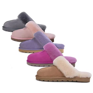 UGG Premium Ladies Scuff Australian Sheepskin Wool Women Classic Slipper Nonslip - Picture 1 of 24