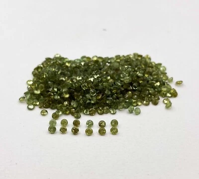 Natural Demantoid Garnet Round Cut Loose Gemstone Lot 12 Pcs 2.50 MM 1 CT - Image 1 of 4