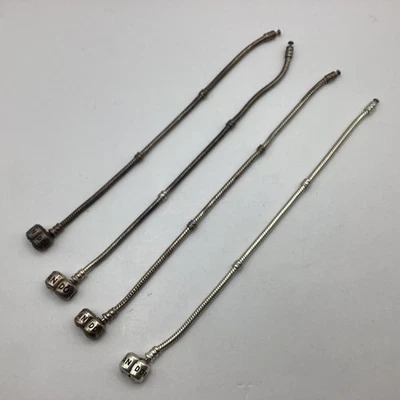 4x Silver PANDORA 17/18cm  Snake Empty Charm Bracelets 25.76g (F6) W#622 - Image 1 of 3