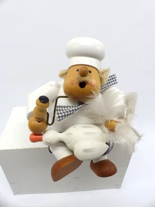 Räuchermännchen Koch mit Gans Kantenhocker KWO Erzgebirge - Picture 1 of 14