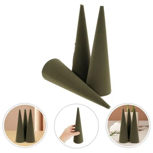  3 Stück Weihnachten Blumen Schaum Baum Zapfen grün - trocken nass Blumen Blöcke Florist - Bild 1 von 9