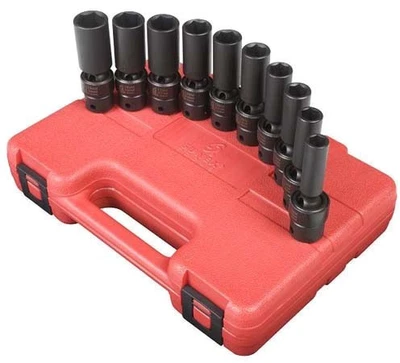 Sunex 3660 3/8" Drive Metric Universal Deep Impact Socket Set, 10-Pieces - Image 1 of 4