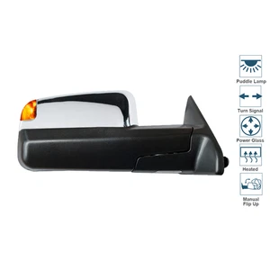 Right Side Tow Mirror Fits 09-18 Ram 1500 2500 Power Heated Signal Sensor Chrome - Picture 1 of 7