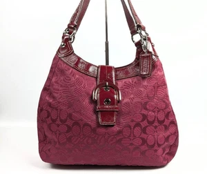 VTG Y2K COACH F17403 Large Soho Cherry Red Signature C Canvas Hobo - Picture 1 of 15