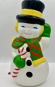 Vintage 1977 Keramik Schneemann Frosty Form 10,5" Zylinder Hut Zuckerstange Schal - Bild 1 von 8