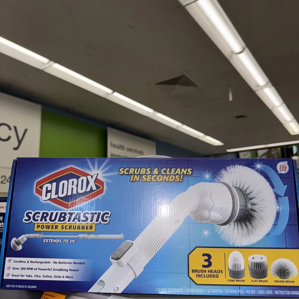 Clorox Scrubtastic Power Scrubber Cordless Rechargeable Scrubber New in Box 39" - Image 1 of 1