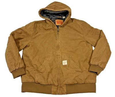 Levi’s Potrero 夹克男式 L 连帽牛仔衬里美国工作服全拉链 — 第 1/4 张图片