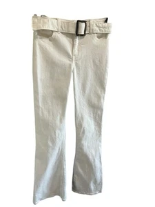 Abercrombie Kids Girls High Rise Flare White Sz 9/10 Long - Picture 1 of 14