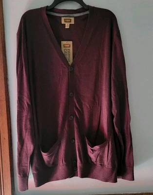 Men's Foundry XLT Cardigan W/Pockets Burgundy Grandpa NWT - Image 1 of 4