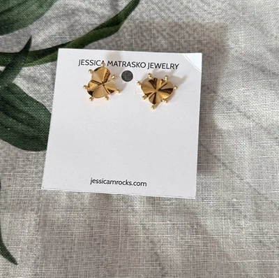 NEW Jessica Matrasko Jessica M Rocks Gold Filled Dotted Heart Donatella Earrings - Image 1 of 4