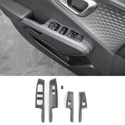 Para 2020-2025 Kia Soul grão de madeira ABS interruptor de elevação de janela acabamento da tampa do painel - Imagem 1 de 4
