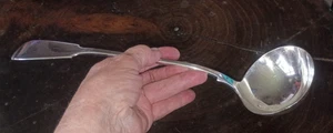 1847 Samuel Hayne Dudley Carter Co London 13" Silver Fiddle Soup Ladle 6.2 oz - Picture 1 of 11
