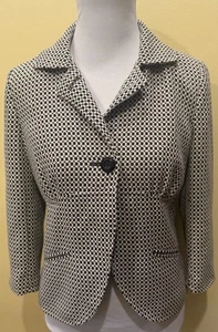 Worthington Damen Blazer Anzugjacke Gr. 6 schwarz creme kariert - Bild 1 von 8