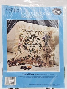 Candlewicking Embroidery Herbs Pillow Kit 80254 Candamars Designs New in Package - Picture 1 of 6