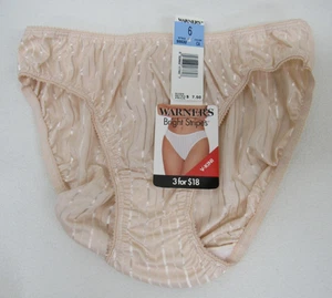 Mutandine Warners a righe luminose taglia 6 beige NOS raso - Foto 1 di 4