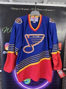 NWT Authentic St. Louis Blues Vintage Clown CCM NHL Hockey Jersey NEW - Picture 1 of 6