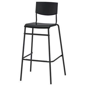 New IKEA STIG Bar Stool With Backrest Black/Black 63cm - Picture 1 of 10