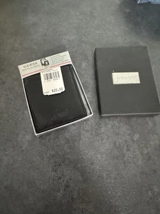 Cartera con clip para dinero con tarjetero Guess de cuero negro vintage para hombre - Imagen 1 de 7