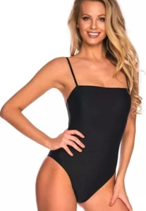 RELLECIGA Women's Bandeau One Piece Swimsuit Black Size Small NWT - Picture 1 of 9