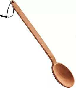 Large Wooden Spoon - 18 Long Handle Cooking Spoon Nonstick Strong Sturdy New - Picture 1 of 9