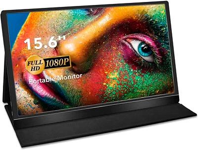 Portable 15.6'' IPS Gaming Monitor 1080P Display USB Type-C HDMI Second Screen - Image 1 of 4