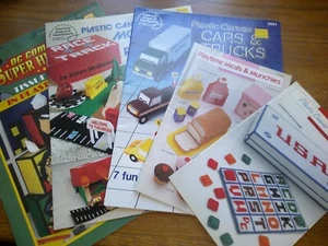 Lot of 5 KIDS THEME Plastic Canvas Pattern Leaflets RACETRACK DC COMICS GAMES - Picture 1 of 4