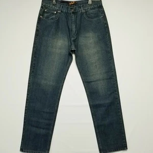 Jean Station 38x34 (Actual 36x33) Straight Leg Studded Pocket Blue Men's Jeans - Picture 1 of 12