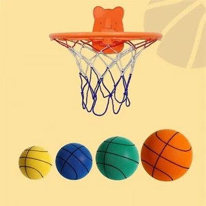 Silent Basketball Indoor Training Foam Ball Quiet Basketball W/Basketball Basket - Picture 1 of 14