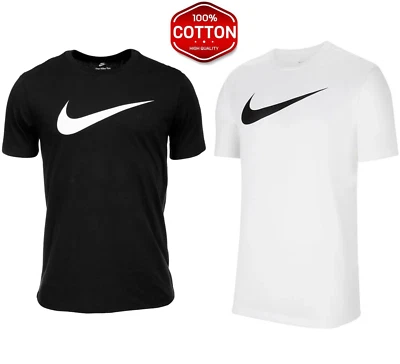Nike Mens T Shirt Short Sleeve Sportswear Icon Swoosh Classic Logo Crew Neck Tee - Image 1 of 3