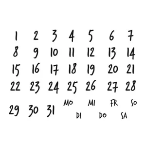 Stempel Clear, "Kalender 5" A7 - Picture 1 of 1