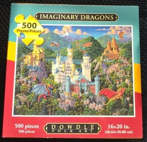 Eric Dowdle Folk Art 1000 Piece Jigsaw Puzzle Imaginary Dragons - Picture 1 of 2