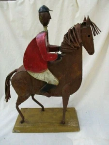 Escultura de metal jinete y cazador jinete de caballo y cazador Felguerez ""15" de alto) - Imagen 1 de 5