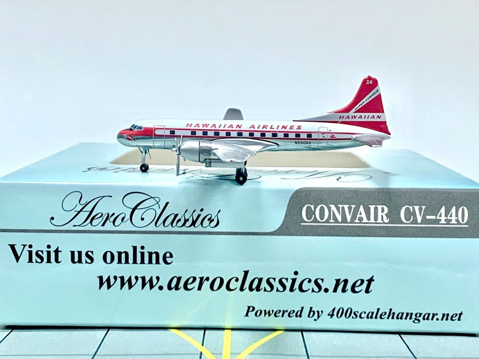 AeroClassics 1:400 Hawaiian Airlines Convair CV-440 N5506K - Image 1 of 1