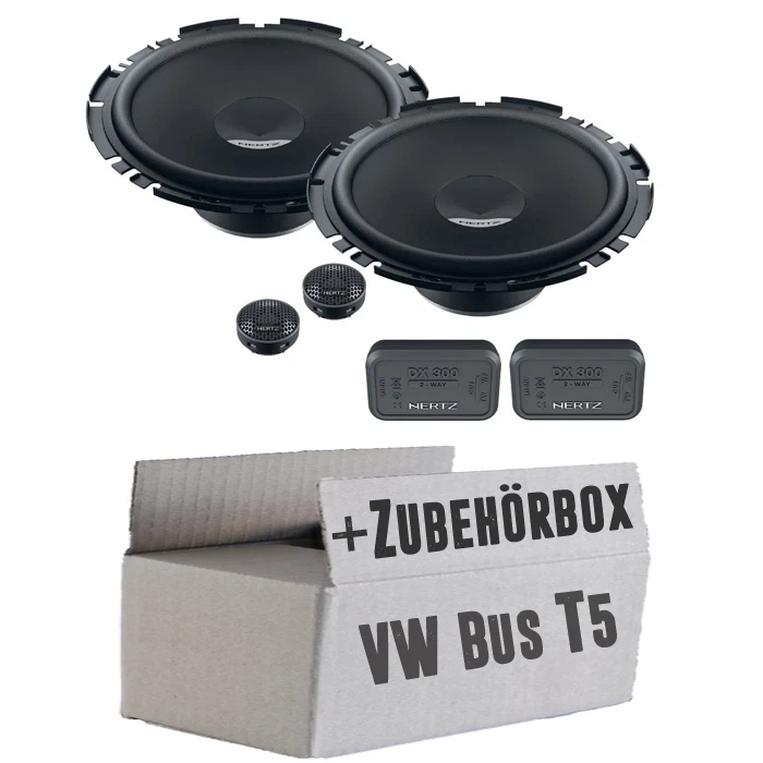 VW Bus T5 Front - HERTZ 16cm LAUTSPRECHER 160mm BOXEN Tür vorne NEU - EINBAUSET - Bild 1 von 1