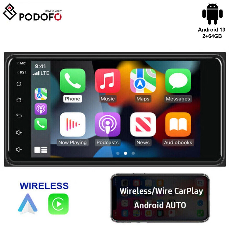 Autoradio Für Toyota Corolla Prado RAV4 Bluetooth USB GPS Navi Android 13 2+64GB - Bild 1 von 4