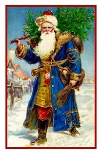 Vintage Christmas Holiday Santa Claus # 505 Counted Cross Stitch Pattern - Picture 1 of 4