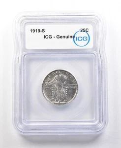 1919-S Standing Liberty Quarter Genuine ICG *1096 - Picture 1 of 3