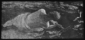 COAL MINING : MINER HOLING THE COAL C1875 VICTORIAN Magic Lantern Slide MINERS - Picture 1 of 5