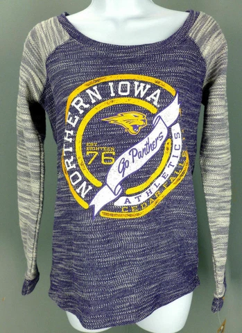 Northern Iowa Panthers Sweatshirt Women's Small 4-6 Rivalry Threads Purple NEW Cover