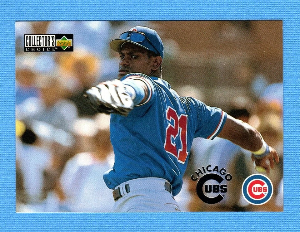1996 Collector's Choice Silver Signature #403 Sammy Sosa Cubs Team Checklist - Image 1 of 1