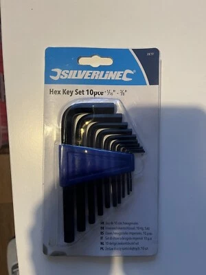 Silverline 10 Piece IMPERIAL Hex Key Set 1/16" - 3/8" - Image 1 of 2