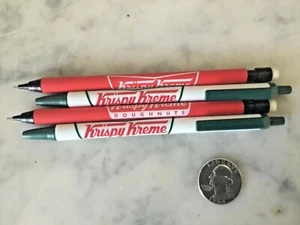 VINTAGE LOT 4 KRISPY KREME DOUGHNUTS PENS PENCILS SET NEW CLASSIC LOGO NOS RARE - Picture 1 of 4