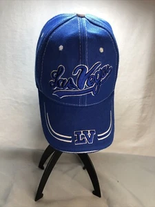 Las Vegas 3D Embroidered Baseball Cap Hat One Size Fits All Blue Cursive Vegas - Picture 1 of 6