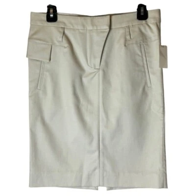 Falda Helmut Lang Beige Natural Texturizada Sarga Falda Lápiz Careercore Corpcore Foto 1 de 4