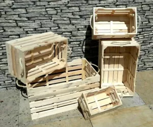 Espositore casse decorative in pino di recupero maniglie in corda - fatto a mano - Foto 1 di 24