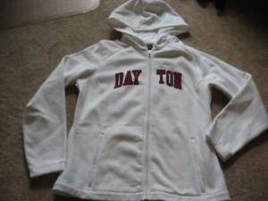 Womens NWOT White DAYTON University Zipperfront Hooded Sweatshirt Large - Picture 1 of 1
