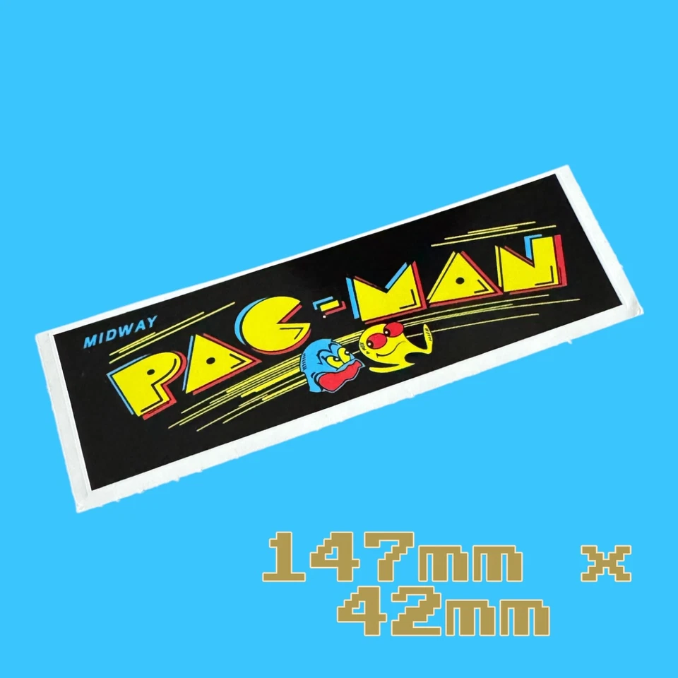 Pacman PAC Man Classic 1980's Logo Vinyl Sticker Decal Arcade Gaming Machine - Image 1 of 1
