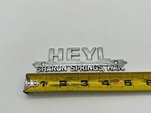 Vintage Metal Dealer Dealership Emblem / Badge - Heyl Sharon Springs, Kansas KS - Picture 1 of 4