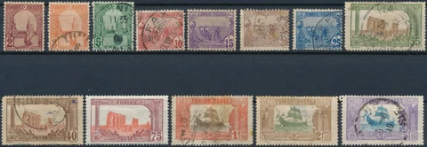 Definitive: 13 Values - Tunisia 1906 - F H & NM H - MiNr 30/6 & 38/43 Cover